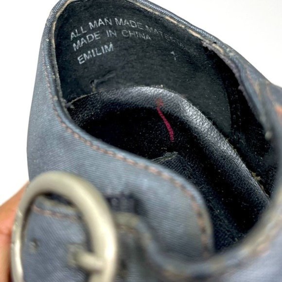 LEI Y2K vintage girls Chunky Mary Janes EMILIM gray floral embroidered US 1 BoxK - Picture 6 of 8